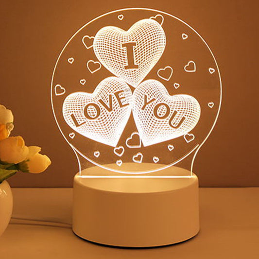 3D Lamp Acrylic USB LED Night Lights Neon Sign Lamp Xmas Home Decorations For Room Decor, Birthdays Gifts